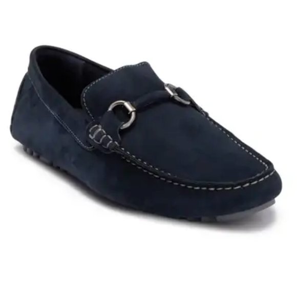 NIB Nordstrom Rack Marco Bit Driver - Navy Nubuck Loafers - 13